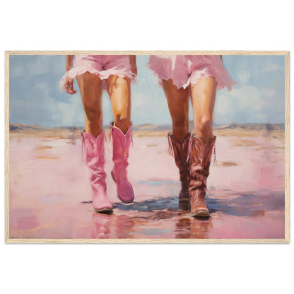 Pink Cowboy Shoes Wall Art