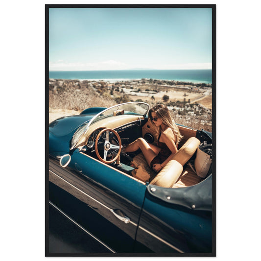 Woman in Retro Porsche