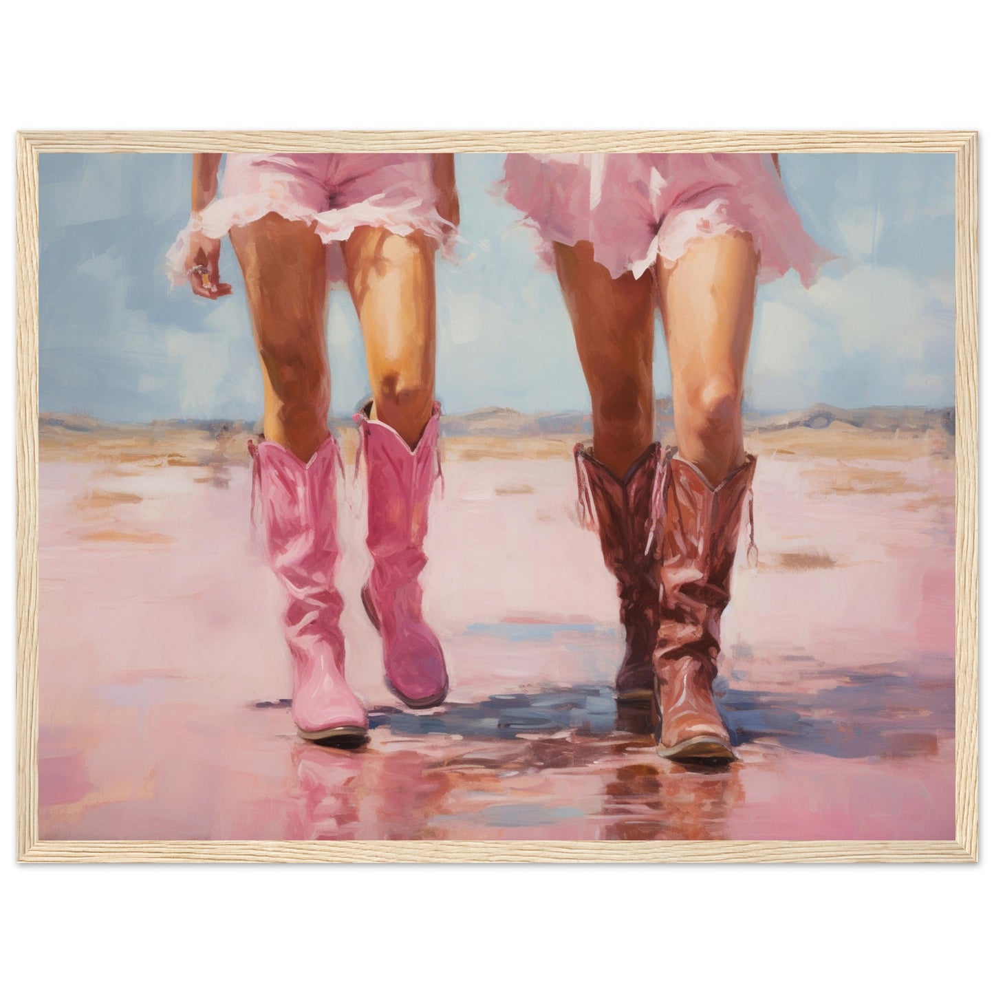 Pink Cowboy Shoes Wall Art