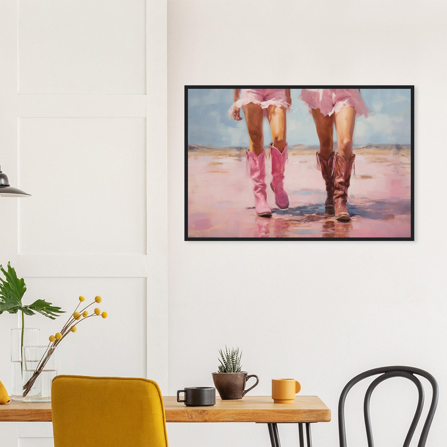 Pink Cowboy Shoes Wall Art