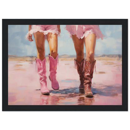 Pink Cowboy Shoes Wall Art