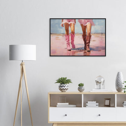 Pink Cowboy Shoes Wall Art