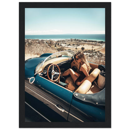 Woman in Retro Porsche