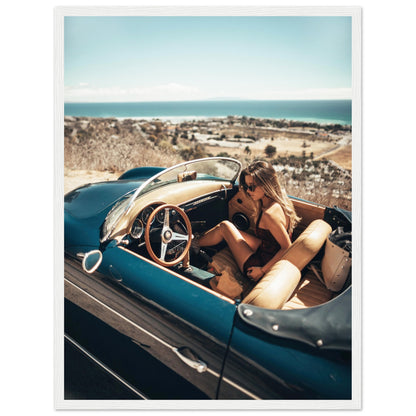 Woman in Retro Porsche