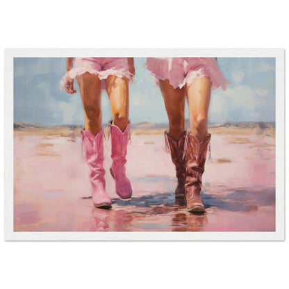 Pink Cowboy Shoes Wall Art