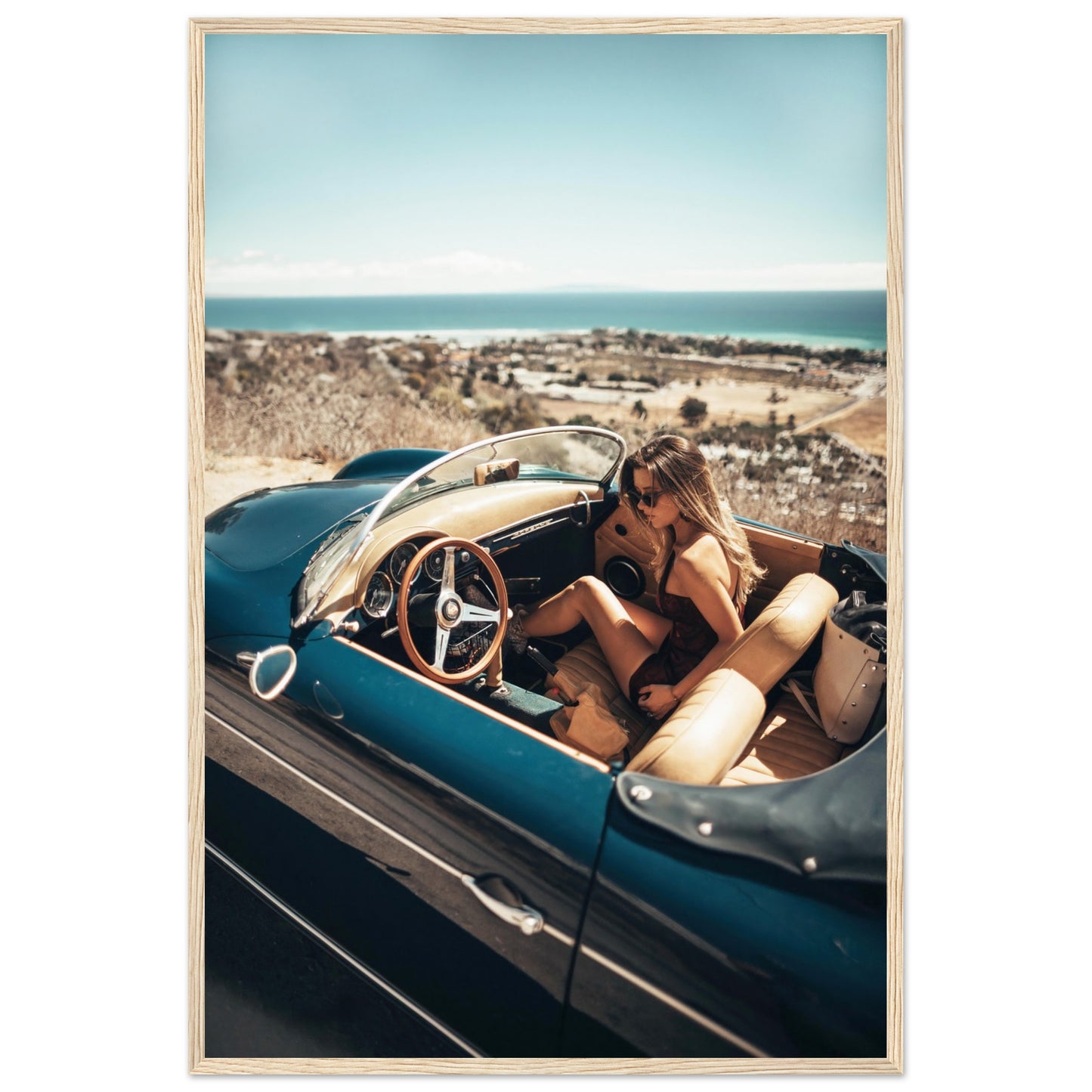 Woman in Retro Porsche