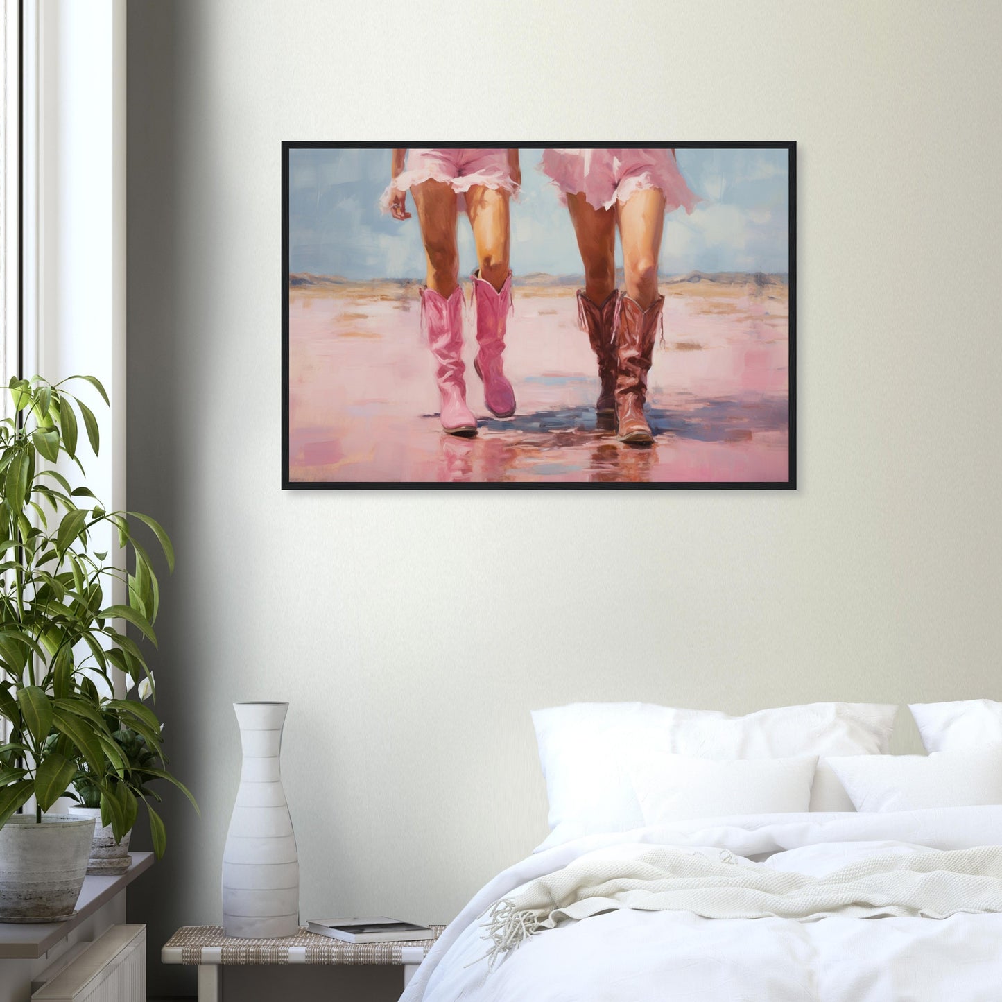 Pink Cowboy Shoes Wall Art