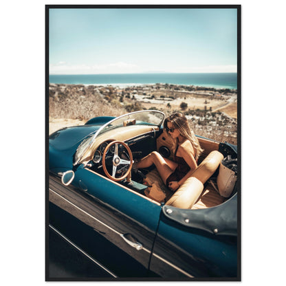 Woman in Retro Porsche