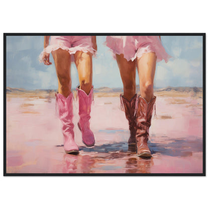 Pink Cowboy Shoes Wall Art