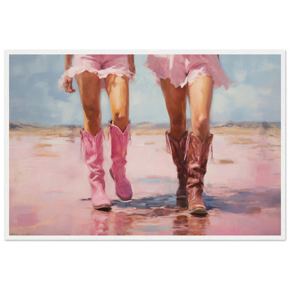 Pink Cowboy Shoes Wall Art