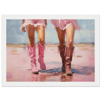 Pink Cowboy Shoes Wall Art