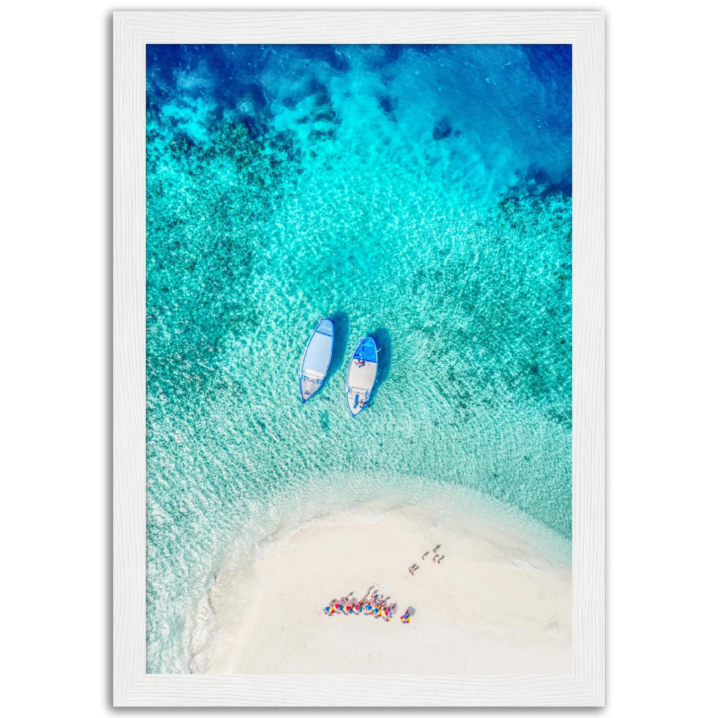 Two Boats, Aerial Beach Poster