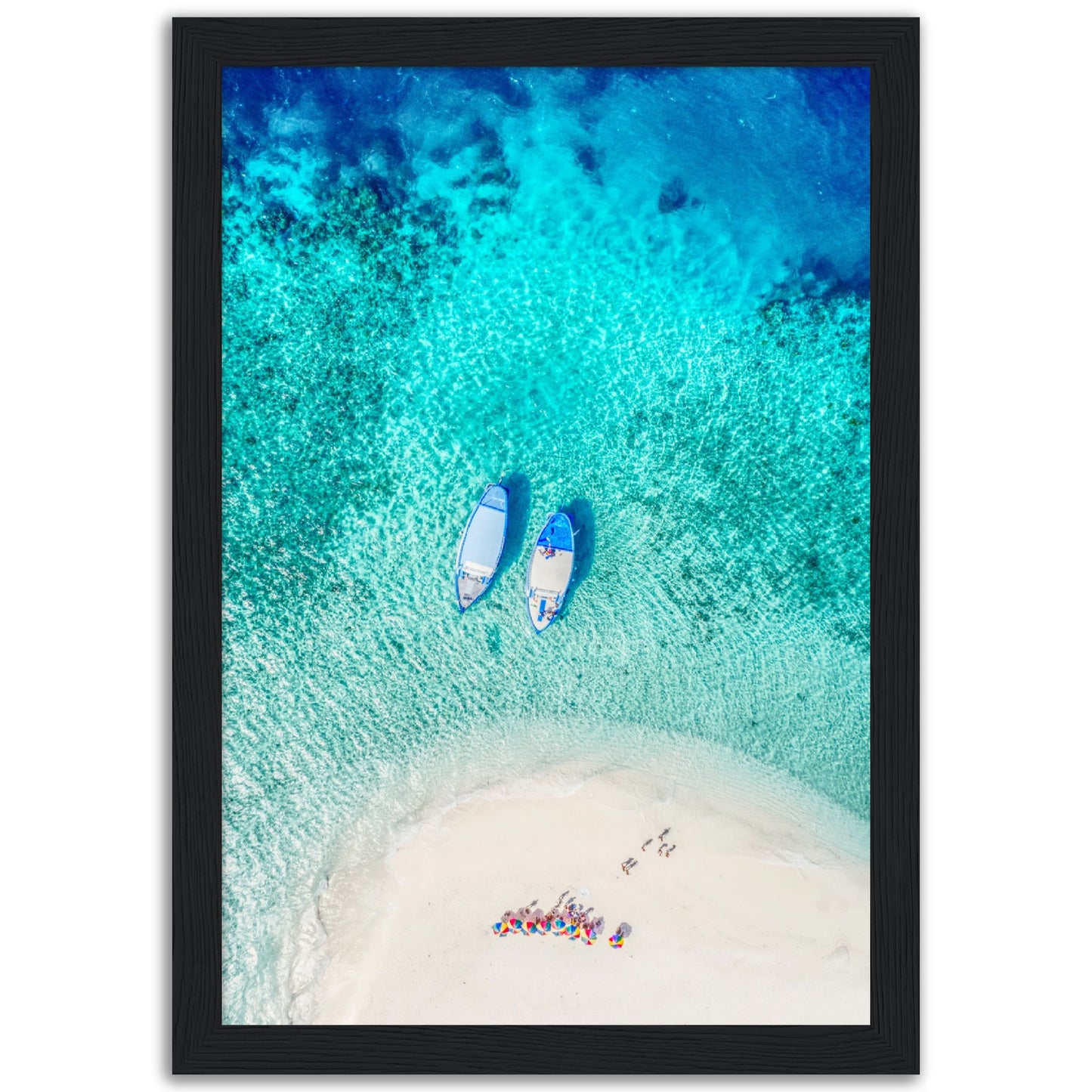 Two Boats, Aerial Beach Poster