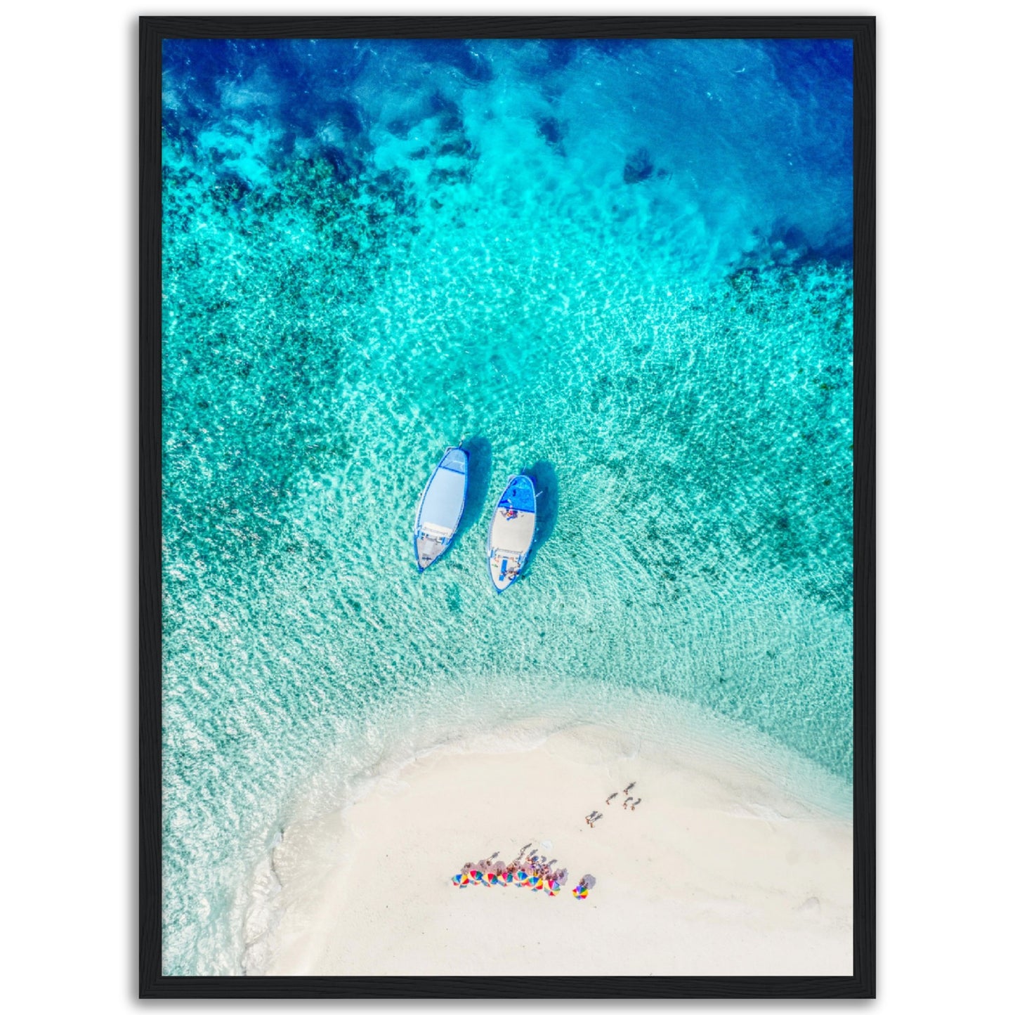 Two Boats, Aerial Beach Poster