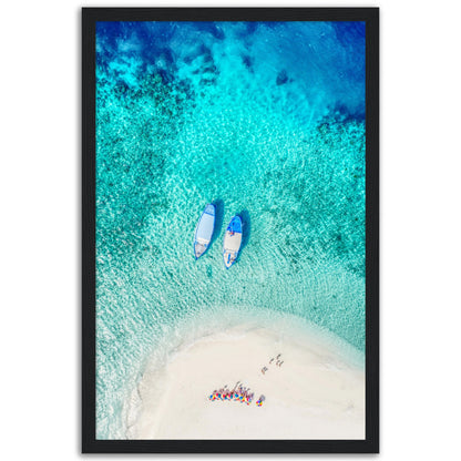 Two Boats, Aerial Beach Poster