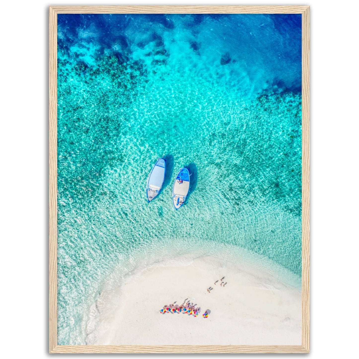 Two Boats, Aerial Beach Poster