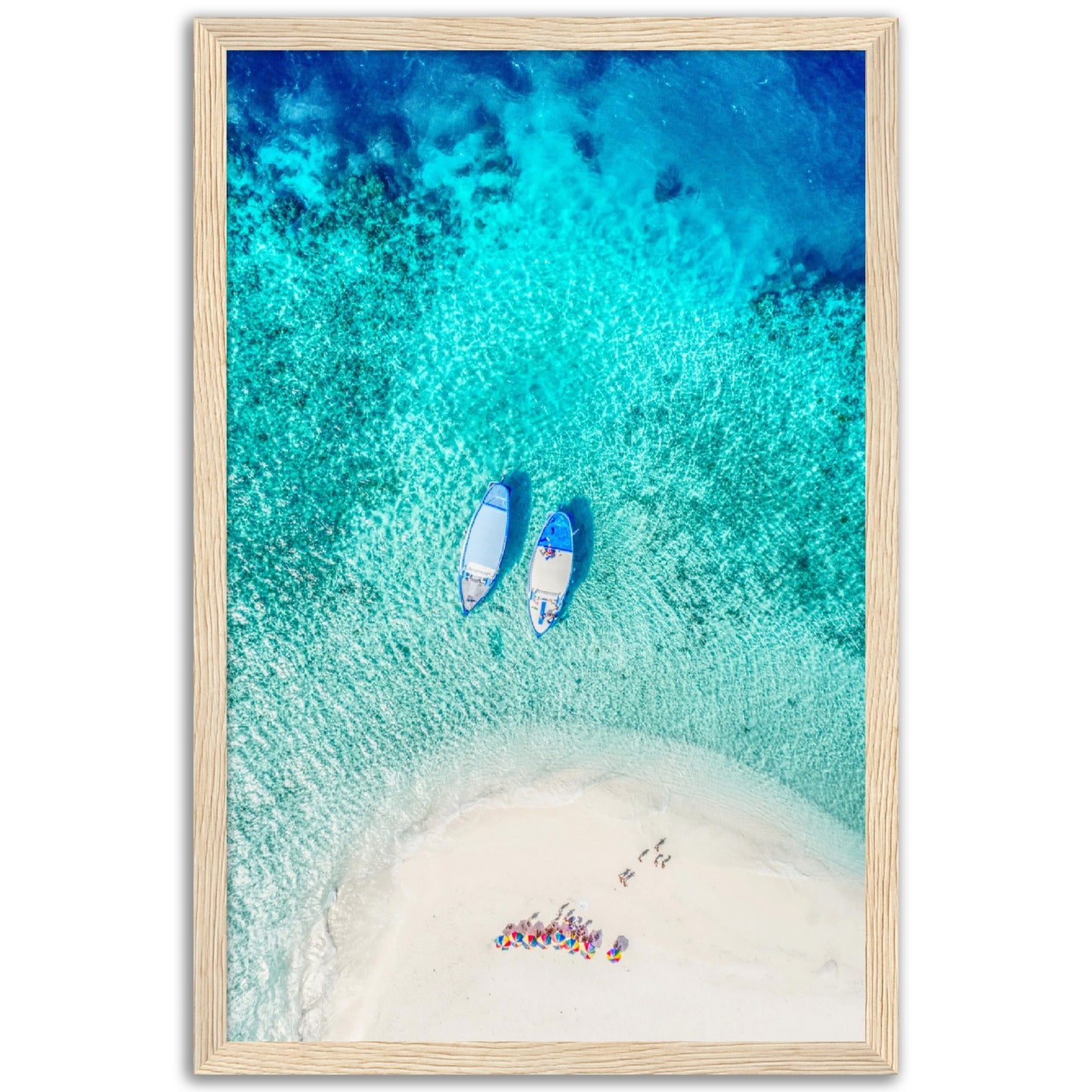 Two Boats, Aerial Beach Poster