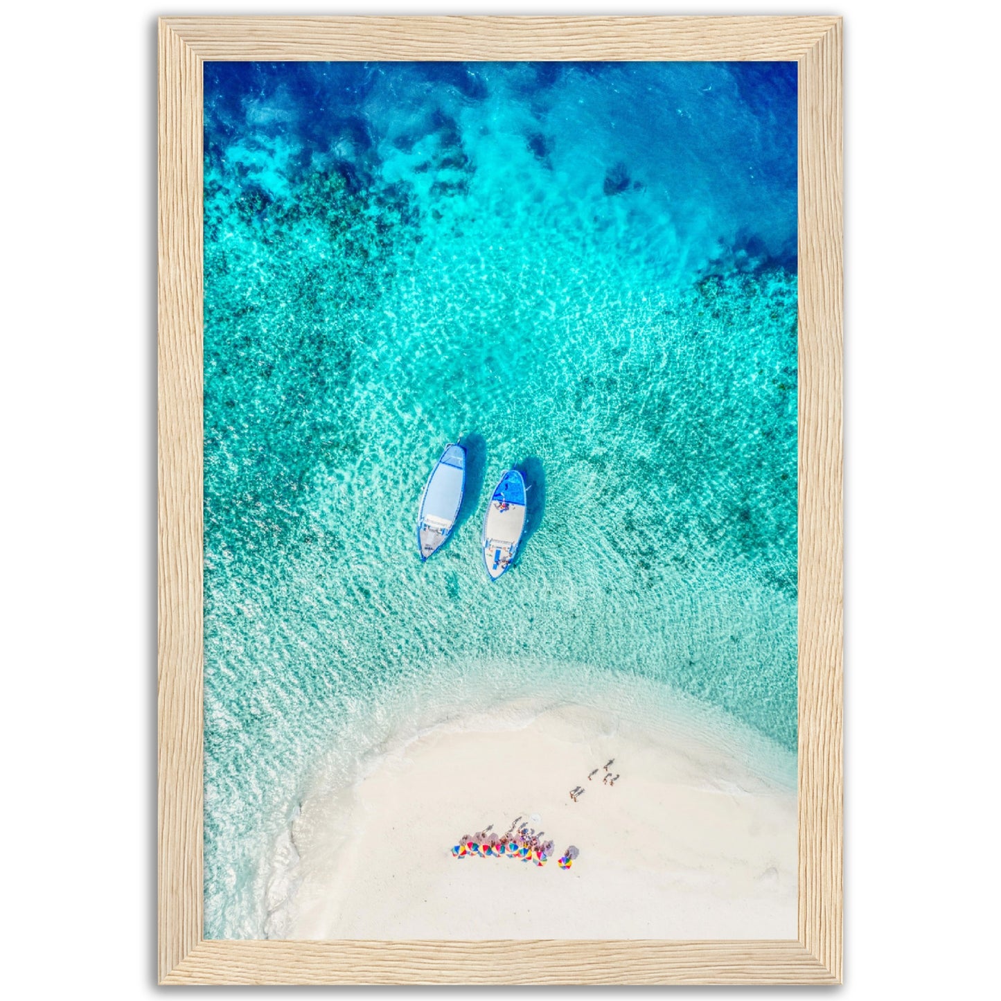 Two Boats, Aerial Beach Poster