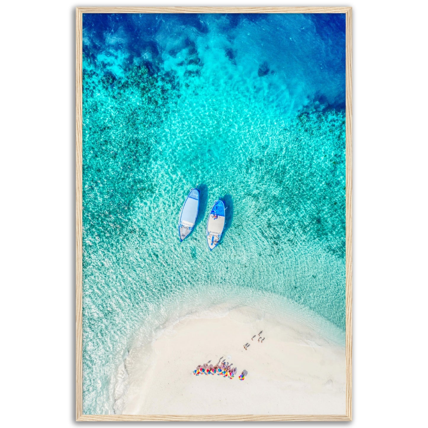 Two Boats, Aerial Beach Poster