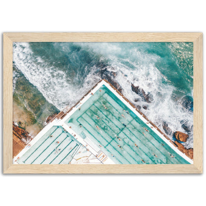 Aerial Bondi Beach Pool Poster