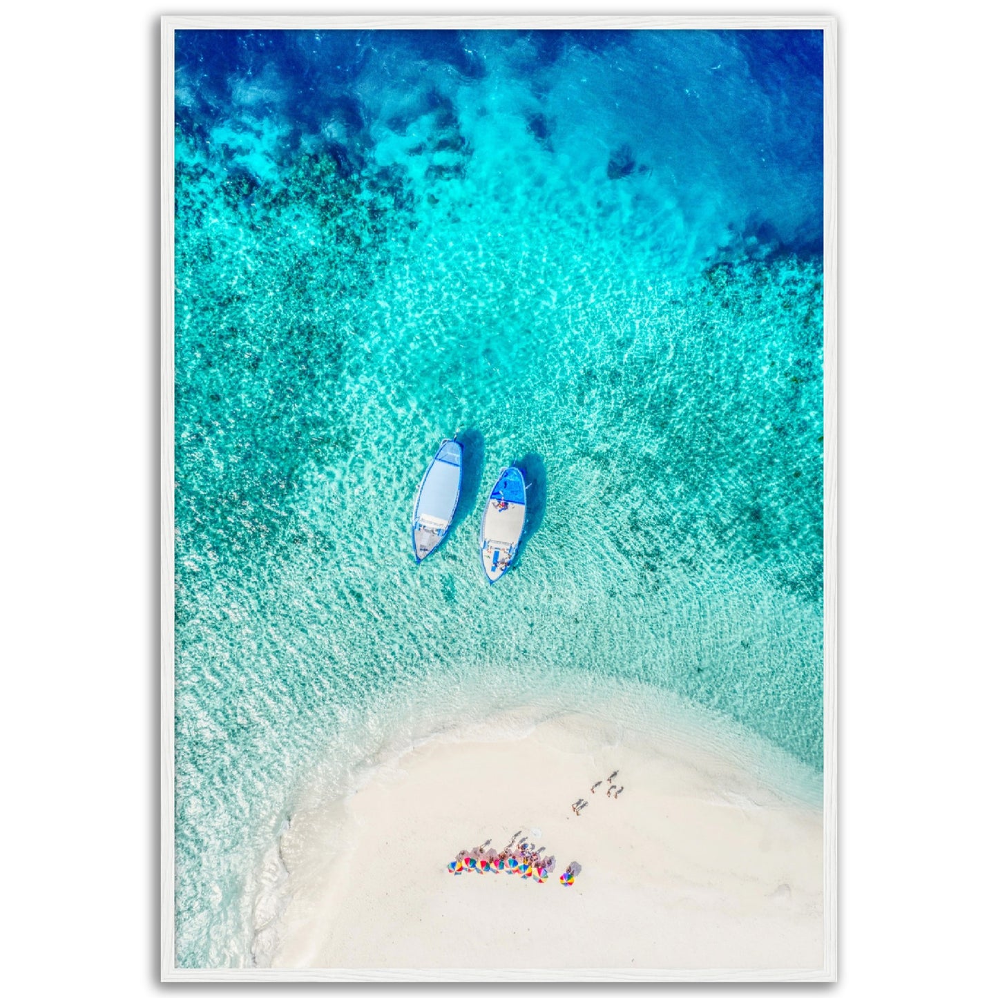 Two Boats, Aerial Beach Poster