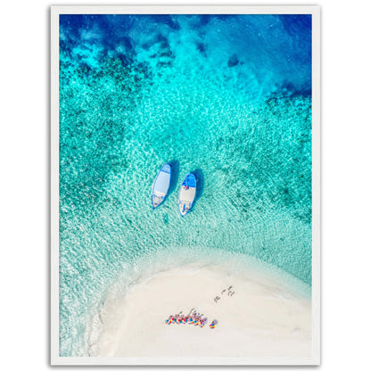 Two Boats, Aerial Beach Poster