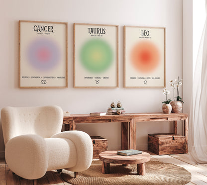 Cancer Positive Aura Zodiac Poster