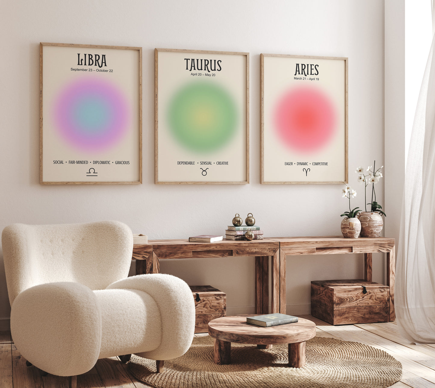 Libra Positive Aura Zodiac Print