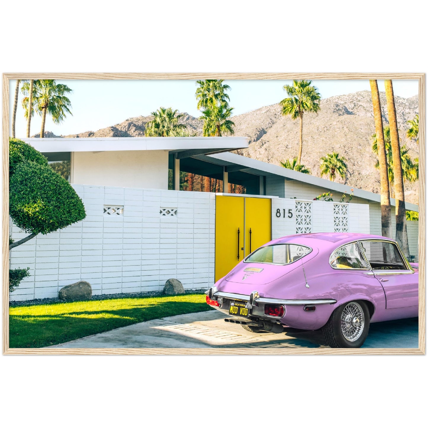 Pink Car in Palm Springs Poster