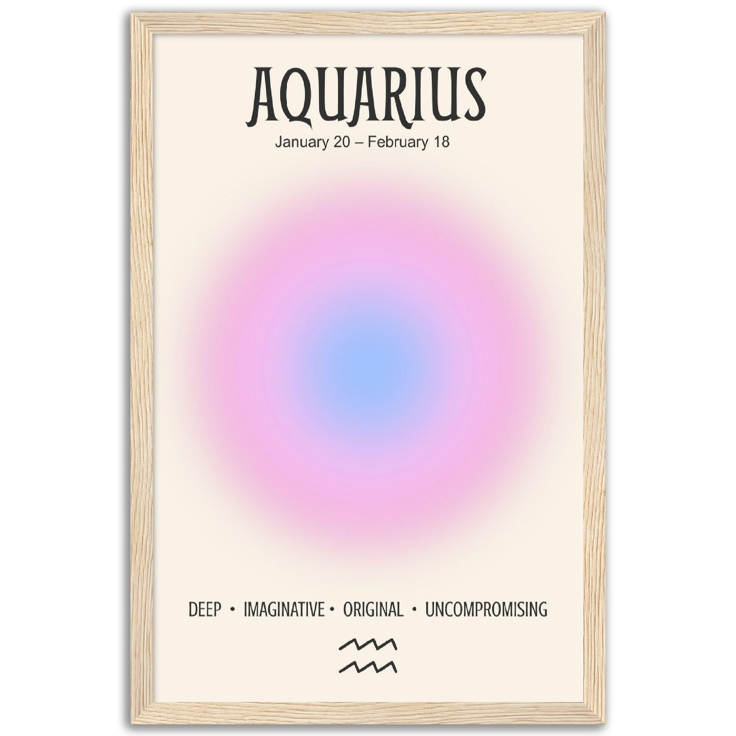 Aquarius Positive Aura Zodiac Print