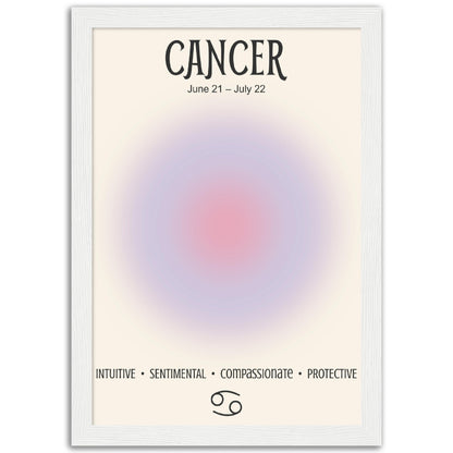 Cancer Positive Aura Zodiac Poster