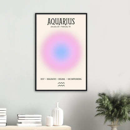 Aquarius Positive Aura Zodiac Print