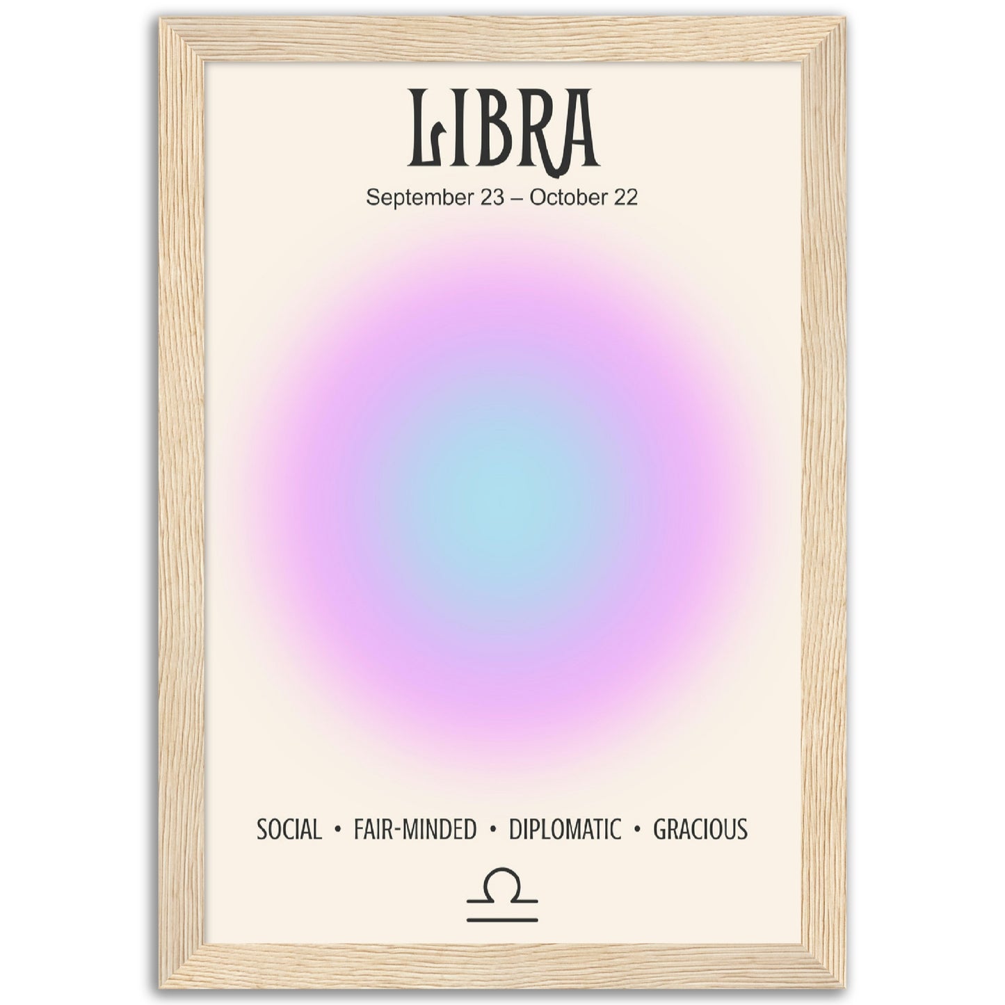 Libra Positive Aura Zodiac Print