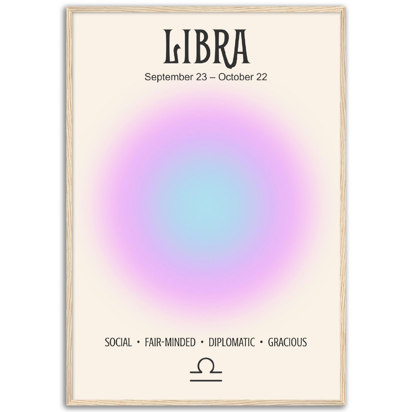 Libra Positive Aura Zodiac Print