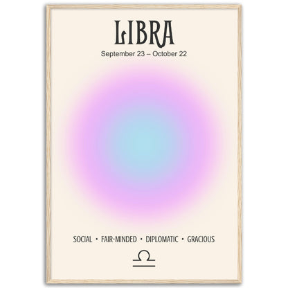 Libra Positive Aura Zodiac Print