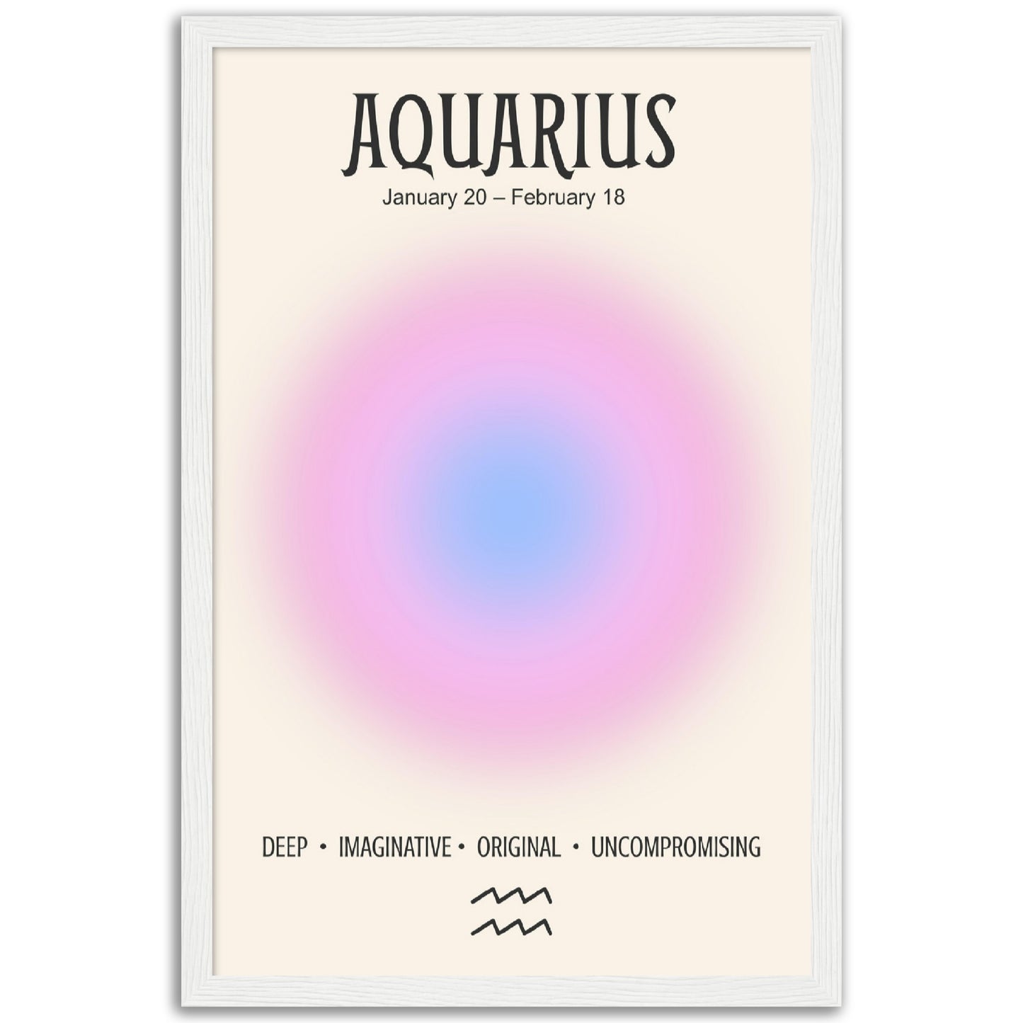 Aquarius Positive Aura Zodiac Print