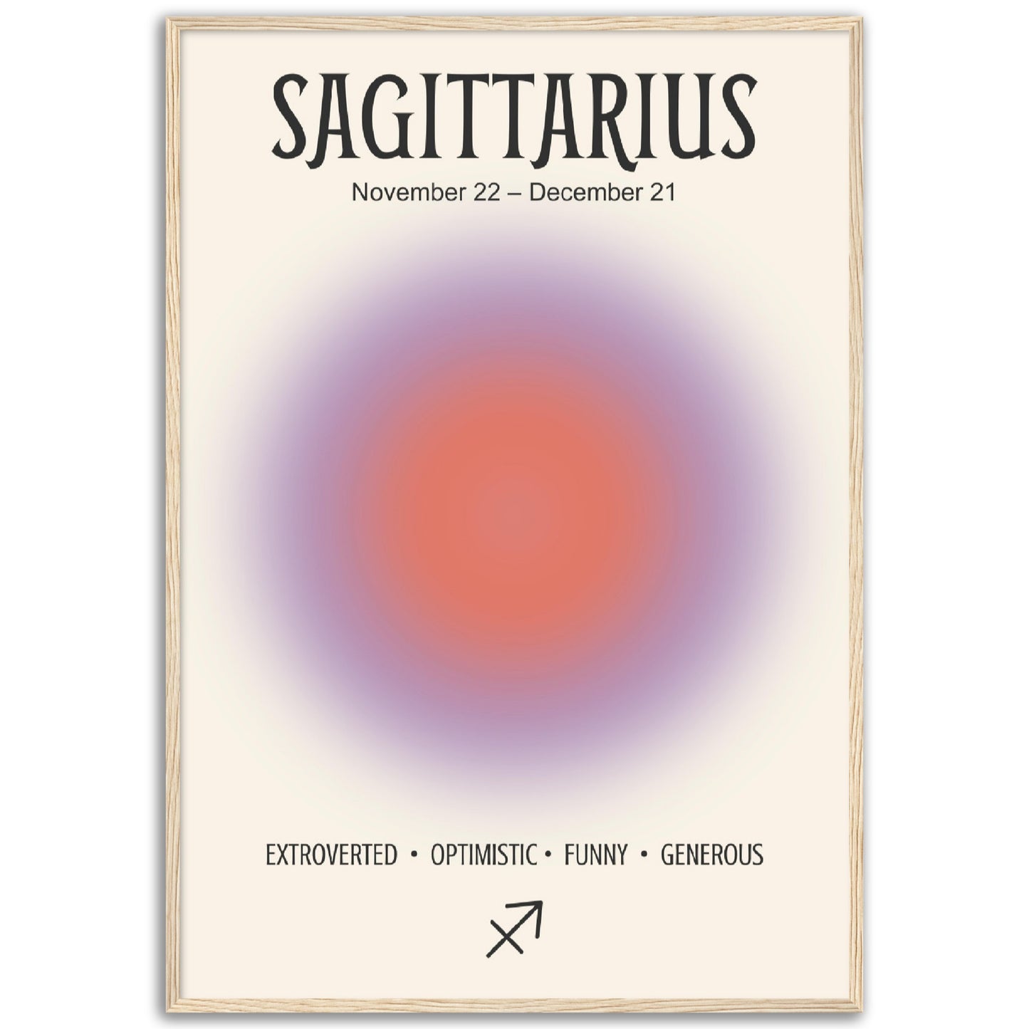 Sagittarius Positive Aura Zodiac Print