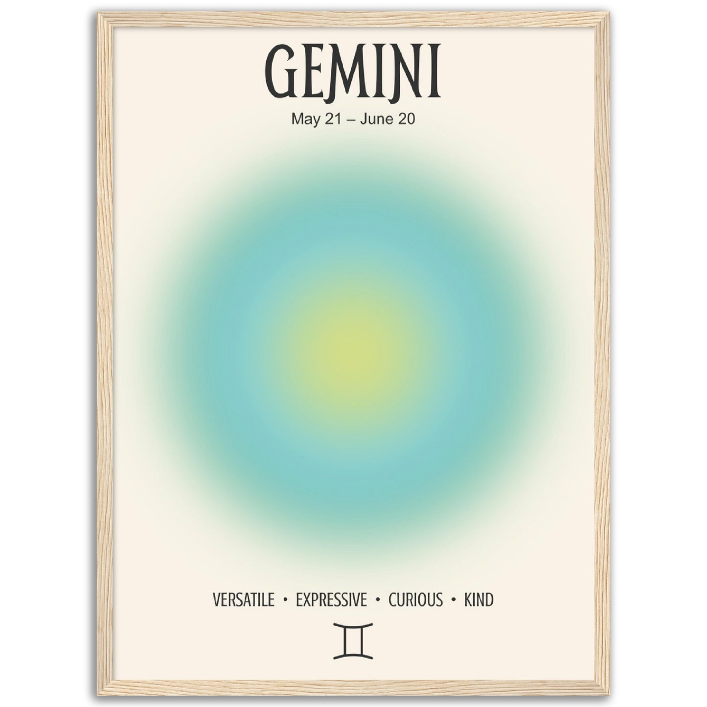 Gemini Positive Aura Zodiac Print