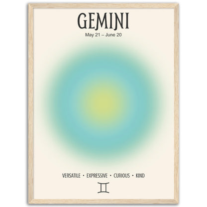 Gemini Positive Aura Zodiac Print