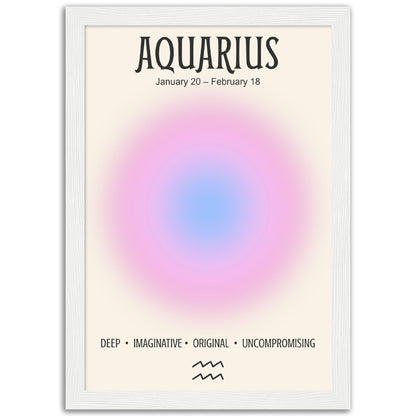 Aquarius Positive Aura Zodiac Print