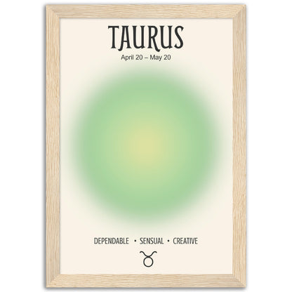 Taurus Positive Aura Zodiac Print