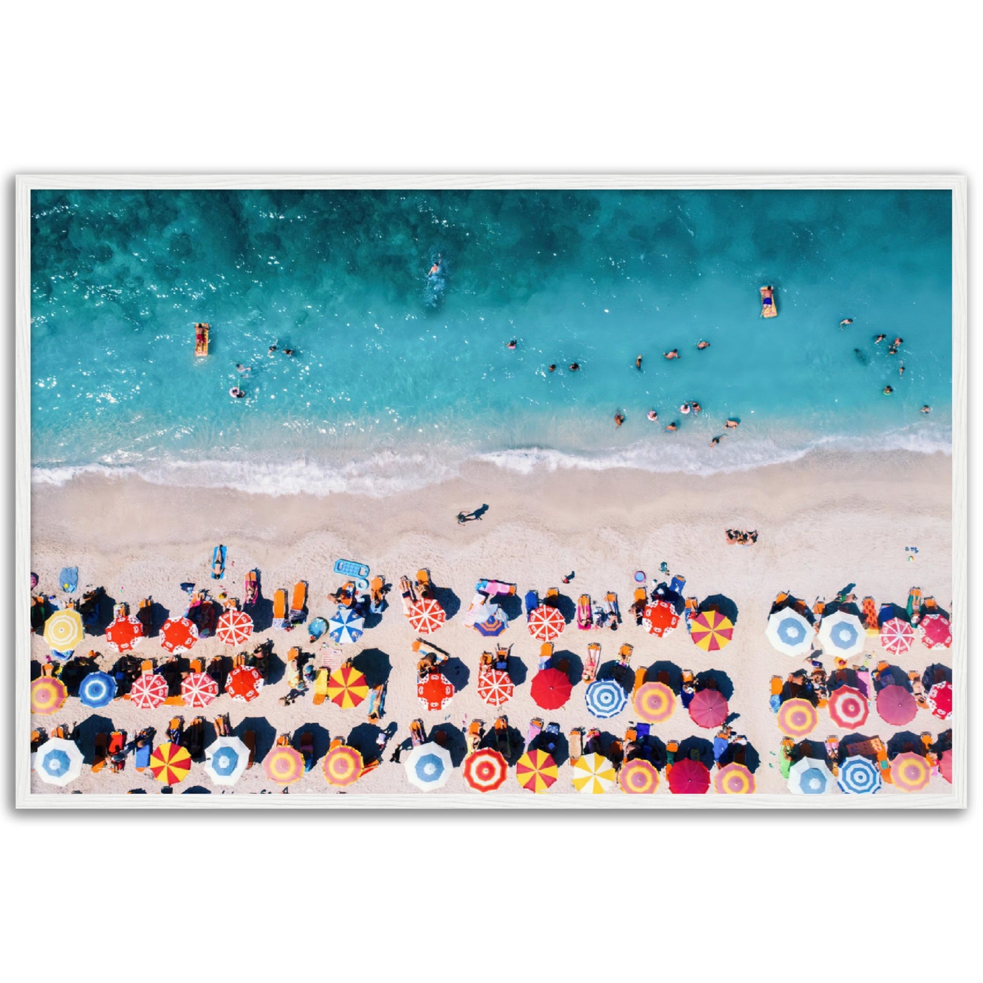 People on Beach, Aerial Beach, Beach Umbrella Print, Digital Prints,  Photography, Printable Wall Art, Coastal Prints Set, Teal Wall Art 