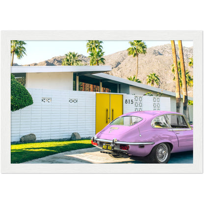 Pink Car in Palm Springs Poster