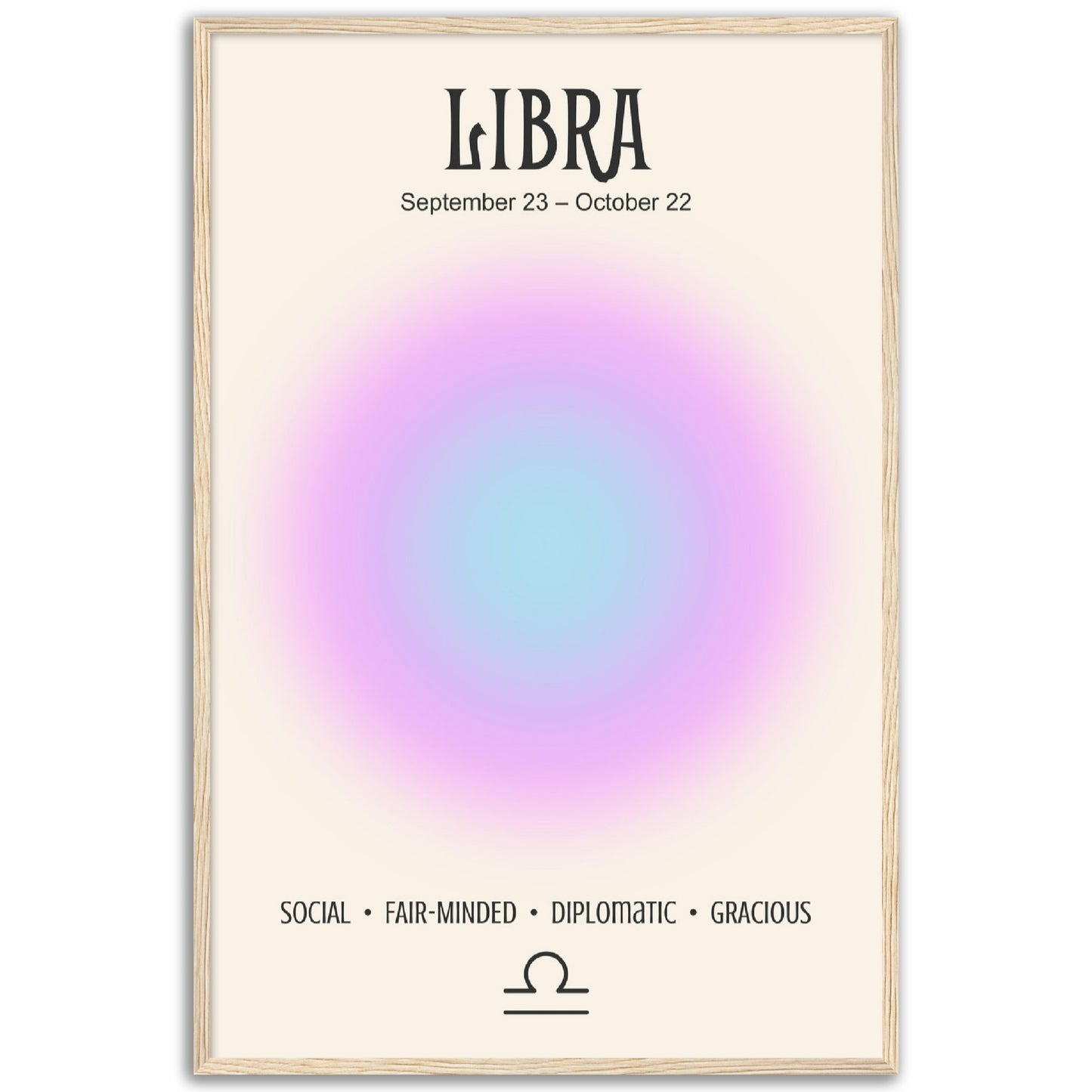 Libra Positive Aura Zodiac Print