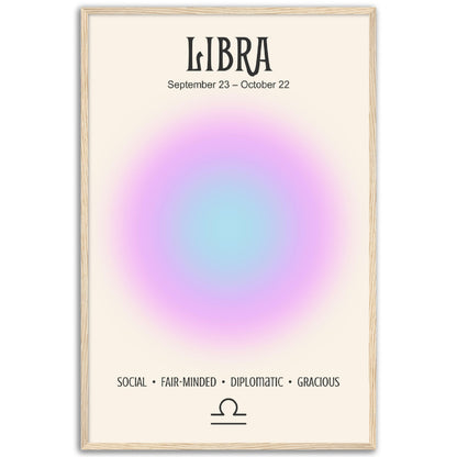 Libra Positive Aura Zodiac Print