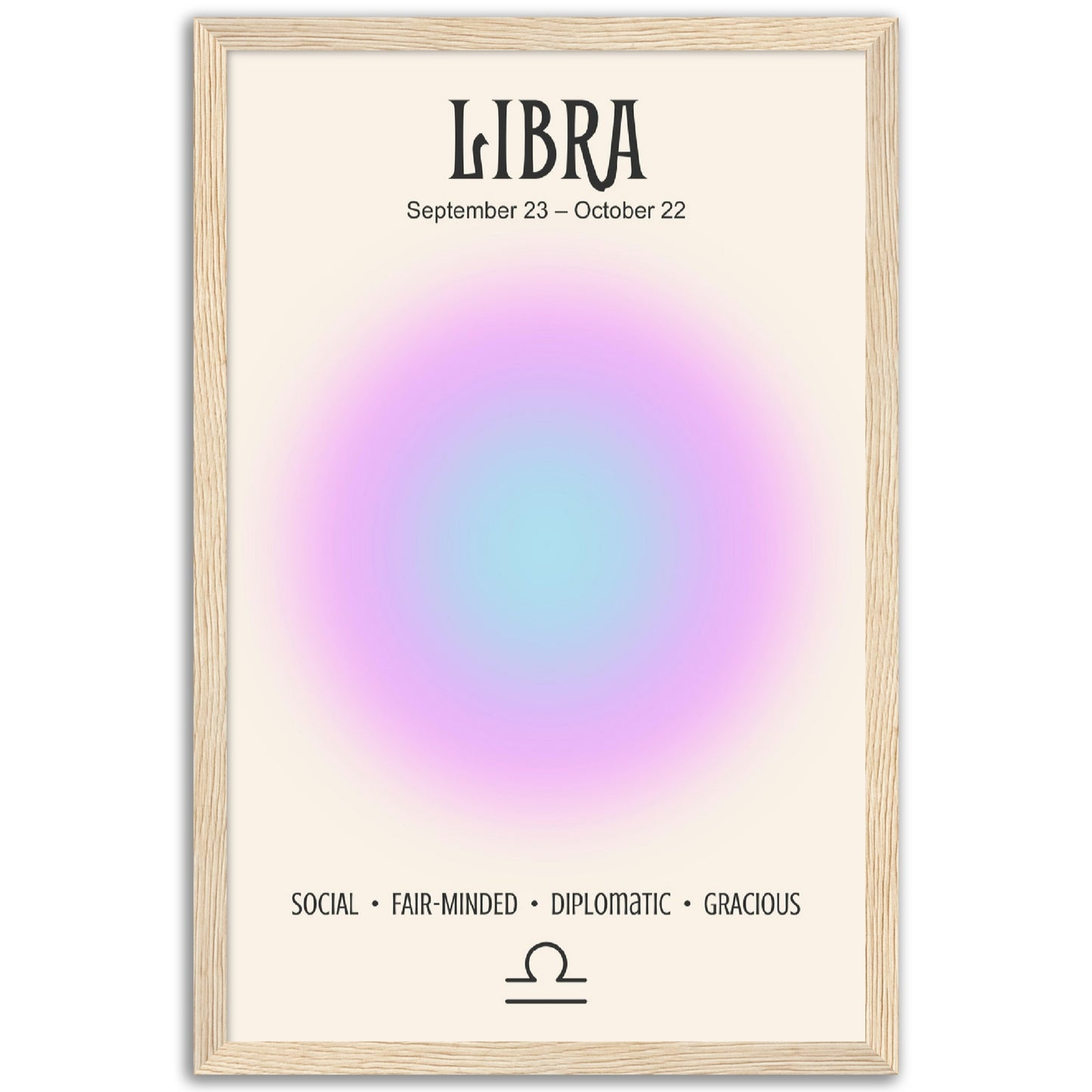 Libra Positive Aura Zodiac Print