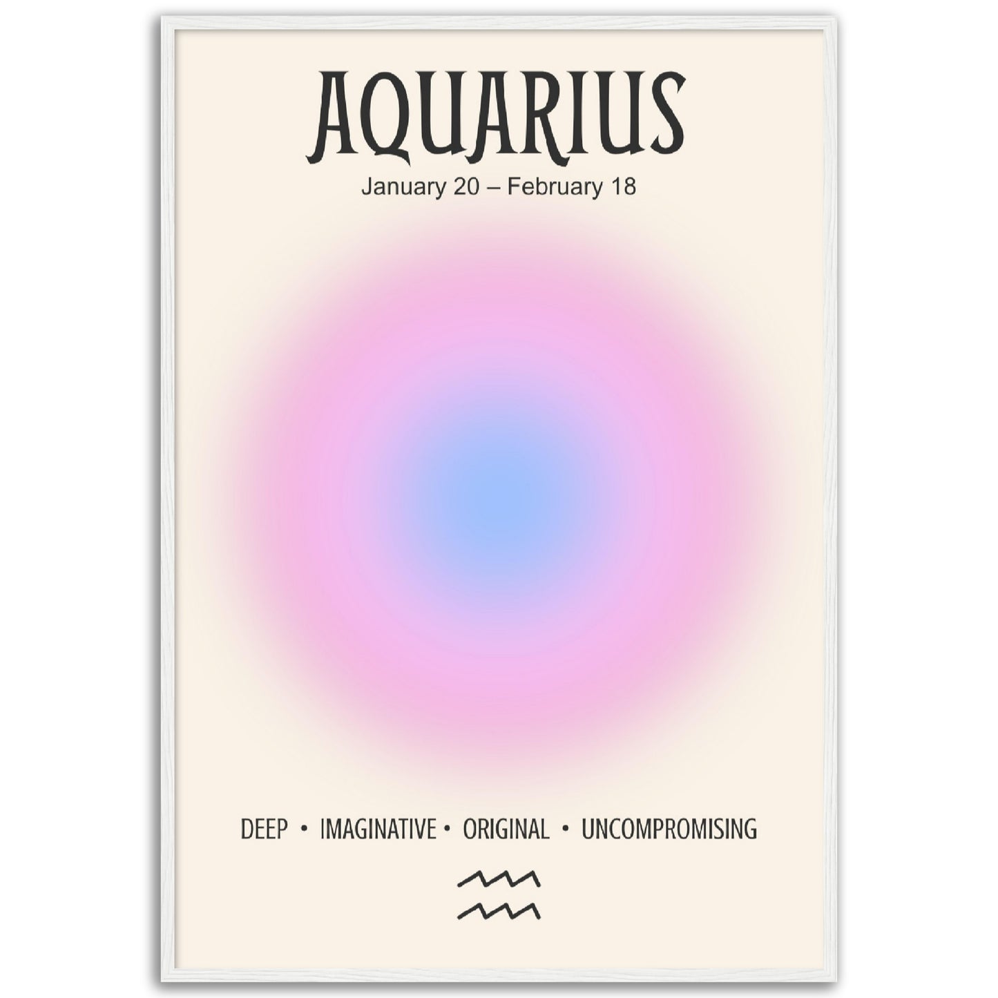 Aquarius Positive Aura Zodiac Print