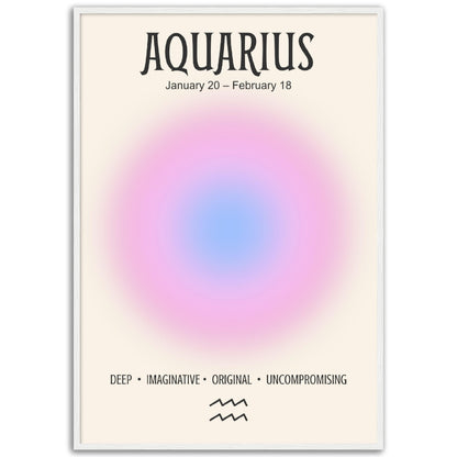 Aquarius Positive Aura Zodiac Print