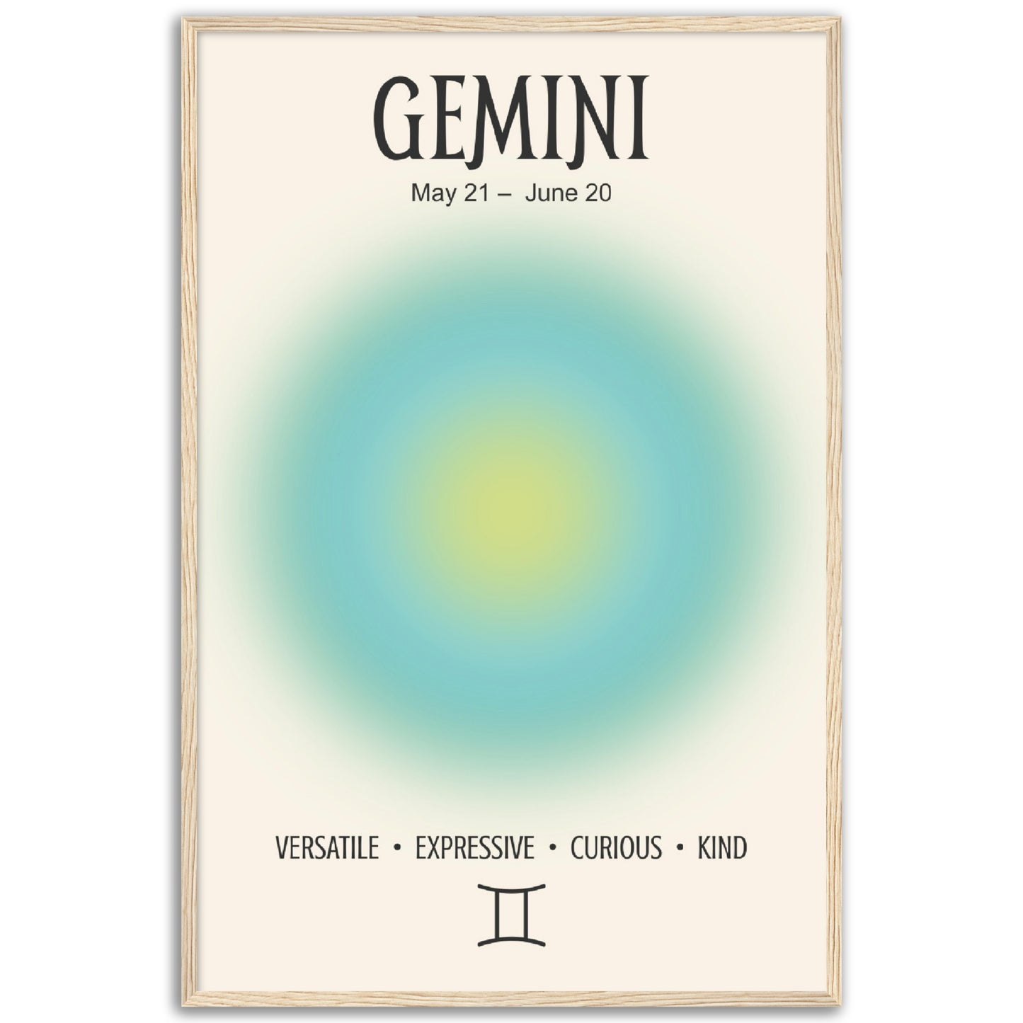 Gemini Positive Aura Zodiac Print