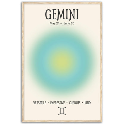 Gemini Positive Aura Zodiac Print